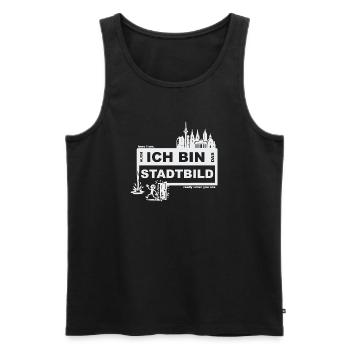 Stadtbild - deutsch - ready when you are - Männer Premium Bio Tank Top - Schwarz - Vorne - Michal (187cm)