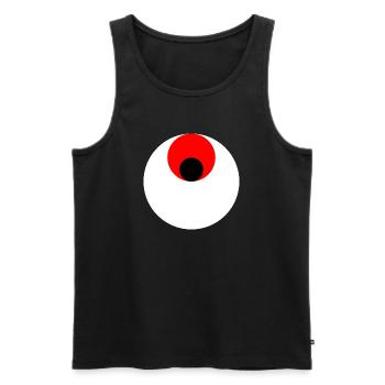 3 circles, white, red and black - Men's Premium Organic Tank Top - black - Front - AI Model Male 178 light (178cm)