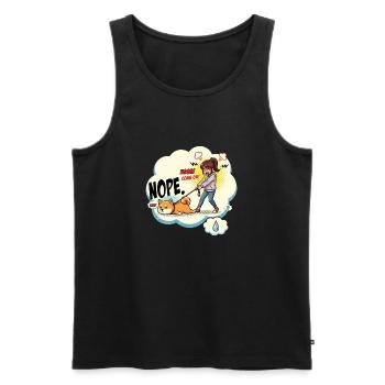NOPE Dog Drama in Manga Style - Men's Premium Organic Tank Top - black - Front - AI Model Male 178 light (178cm)