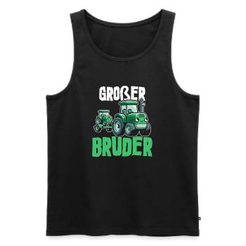 Big Brother Tractor Older Baby Siblings - Men's Premium Organic Tank Top - black - Front - Michal (187cm)