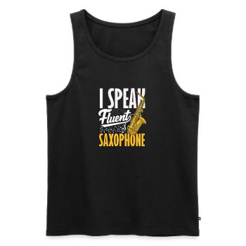 I speak fluently Saxophone Saxophonist - Men's Premium Organic Tank Top - black - Front - Michal (187cm)
