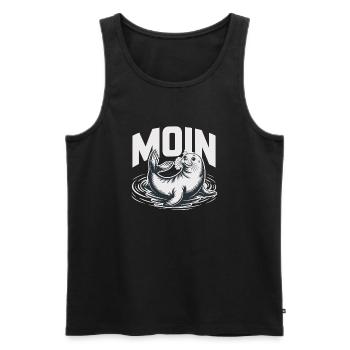 Seal seal Baltic Sea North Sea Moin - Men's Premium Organic Tank Top - black - Front - Michal (187cm)