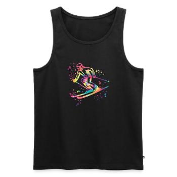 Alpine skiing Winter sports Nordic skiing - Men's Premium Organic Tank Top - black - Front - Michal (187cm)