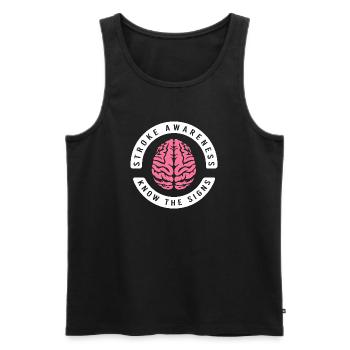 Hirnschlag Schlaganfall - Männer Premium Bio Tank Top - Schwarz - Vorne - AI Model Male 178 light (178cm)