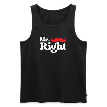 Mr. Right Lustiges Valentinstags-Paar, das zusammenpasst - Männer Premium Bio Tank Top - Schwarz - Vorne - AI Model Male 178 light (178cm)