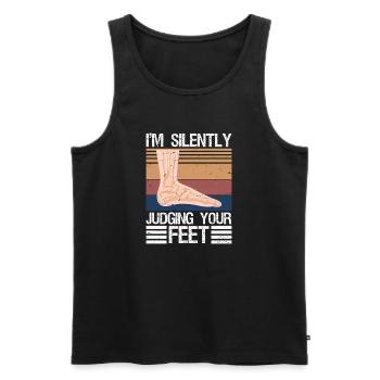 I'm Silently Judging Your Feet Funny Podiatrist  - Männer Premium Bio Tank Top - Schwarz - Vorne - AI Model Male 178 light (178cm)