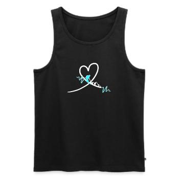 Skier's Heart Heartbeat - Men's Premium Organic Tank Top - black - Front - Michal (187cm)