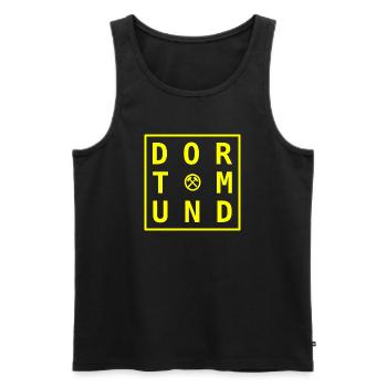 Ruhrpott de la ville de Dortmund, cadeaux et souvenirs - Débardeur bio Premium Homme - noir - Devant - AI Model Male 178 light (178cm)