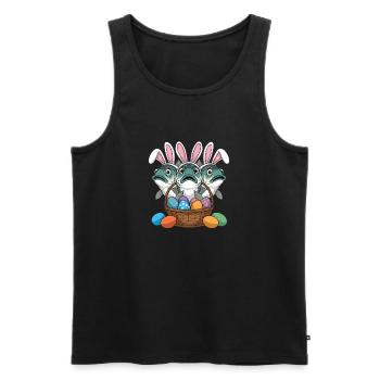  Lustige Oster Fische Mit Hasenohren Und Bunter - Männer Premium Bio Tank Top - Schwarz - Vorne - AI Model Male 178 light (178cm)