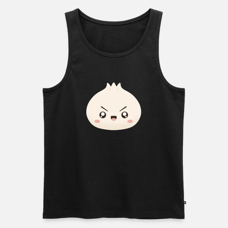 Grumpy Dumpling – süßes Maskottchen - Männer Premium Bio Tank Top - Schwarz