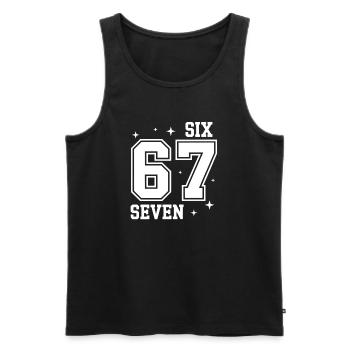 67 - Six Seven SixSeven 6-7 - Männer Premium Bio Tank Top - Schwarz - Vorne - AI Model Male 178 light (178cm)