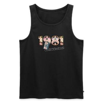 1981 Jahrgang Retro Vintage – Kassette – Cool Olds - Männer Premium Bio Tank Top - Schwarz - Vorne - Michal (187cm)