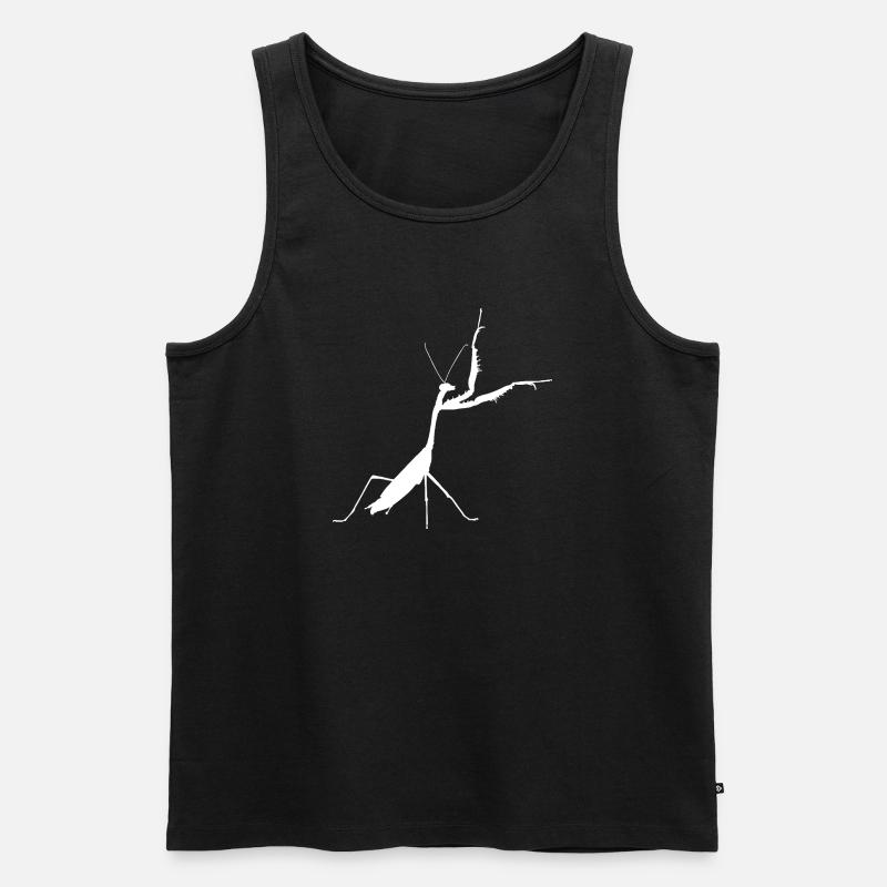Gottesanbeterin weiss - Männer Premium Bio Tank Top - Schwarz