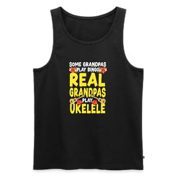 Hawaiian Ukulele Uke Grandpa Some - Männer Premium Bio Tank Top - Schwarz - Vorne - Michal (187cm)