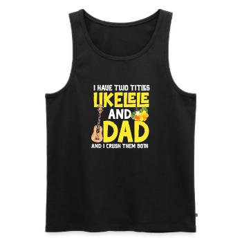 Ukulélé hawaïen Ukulélé Papa que j’ai - Débardeur bio Premium Homme - noir - Devant - Michal (187cm)