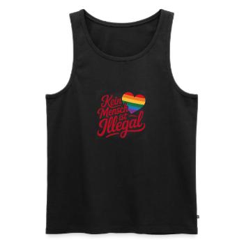 Kein Mensch ist illegal - Cool Pride Logo - Männer Premium Bio Tank Top - Schwarz - Vorne - AI Model Male 178 light (178cm)