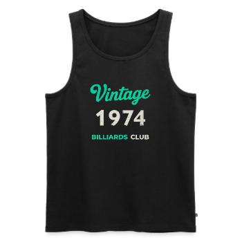 Vintage 1974 – Billiards Club Retro Birth Year - Men's Premium Organic Tank Top - black - Front - Michal (187cm)
