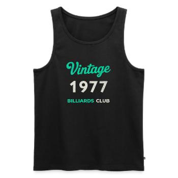 Millésime 1977 – Année de naissance rétro du Billiards Club - Débardeur bio Premium Homme - noir - Devant - Michal (187cm)