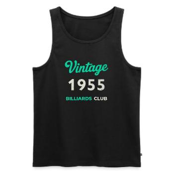Vintage 1955 – Billiards Club Retro Birth Year - Men's Premium Organic Tank Top - black - Front - AI Model Male 178 light (178cm)