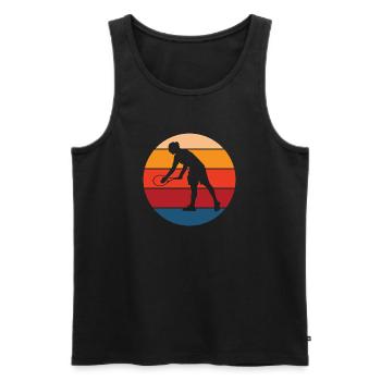 Tennis - Männer Premium Bio Tank Top - Schwarz - Vorne - AI Model Male 178 light (178cm)