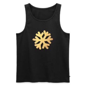 Décoration de Noël Or Flake de Neige Hiver - Débardeur bio Premium Homme - noir - Devant - AI Model Male 178 light (178cm)