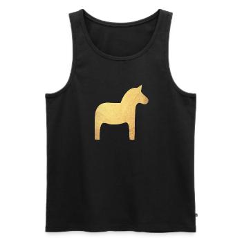 Dala Horse Gold Sweden Christmas Decoration Luxury - Men's Premium Organic Tank Top - black - Front - AI Model Male 178 light (178cm)