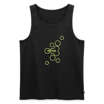 Artur als Name - Männer Premium Bio Tank Top - Schwarz - Vorne - AI Model Male 178 light (178cm)