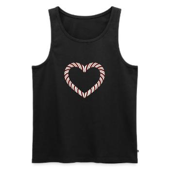 Candy Cane Heart - Men's Premium Organic Tank Top - black - Front - AI Model Male 178 light (178cm)