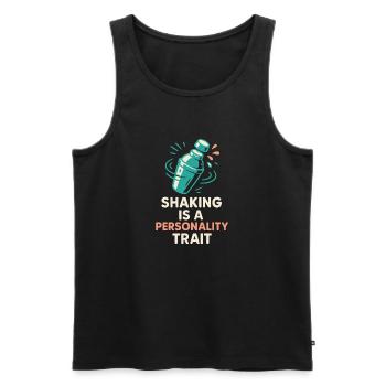 Shaker Stuck Beginner Mixologist - Men's Premium Organic Tank Top - black - Front - AI Model Male 178 light (178cm)