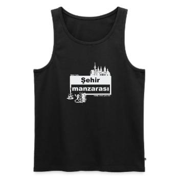 Cityscape - Turkish - ready when you are - Men's Premium Organic Tank Top - black - Front - Michal (187cm)