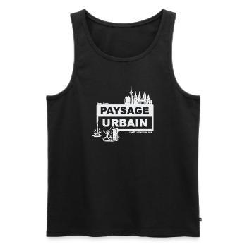 Paysage urbain - français - prêt quand vous voulez - Débardeur bio Premium Homme - noir - Devant - Michal (187cm)