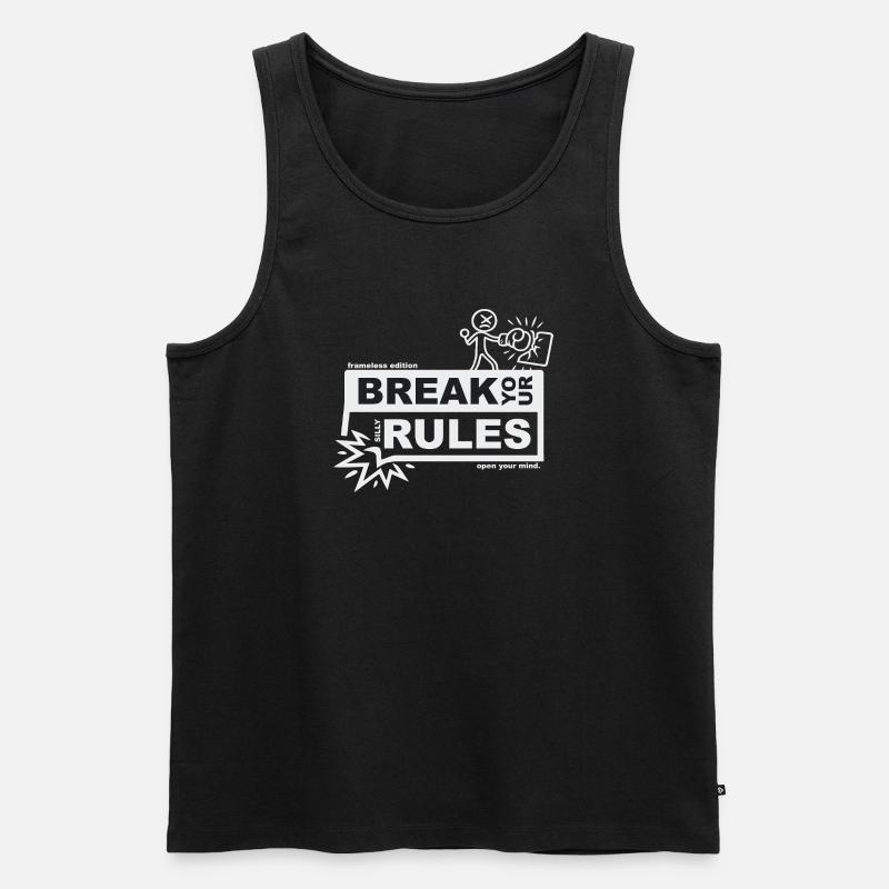 Break your silly rules - frameless edition - Männer Premium Bio Tank Top - Schwarz