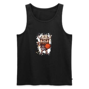Dessin animé du Guerrier du basketball viking - Débardeur bio Premium Homme - noir - Devant - Michal (187cm)