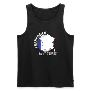 Saint-Tropez - Männer Premium Bio Tank Top - Schwarz - Vorne - AI Model Male 178 light (178cm)