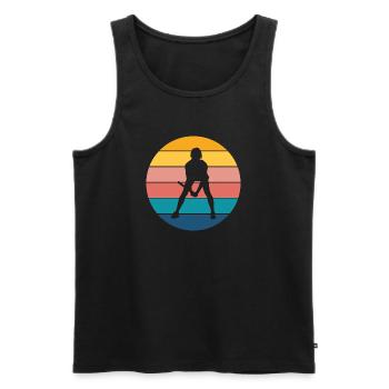 Tennis - Männer Premium Bio Tank Top - Schwarz - Vorne - AI Model Male 178 light (178cm)