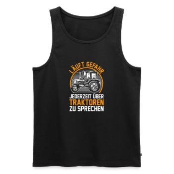 Trecker Landwirt Bauer Traktorfahrer Traktor - Männer Premium Bio Tank Top - Schwarz - Vorne - AI Model Male 178 light (178cm)