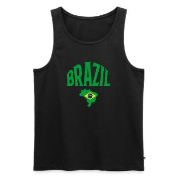 Brazil - Männer Premium Bio Tank Top - Schwarz - Vorne - Michal (187cm)