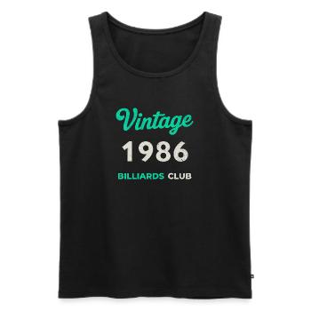 Vintage 1986 – Année de naissance rétro du Billiards Club - Débardeur bio Premium Homme - noir - Devant - Michal (187cm)
