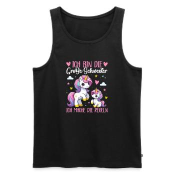 Big Sister Unicorn Lover Older Babe - Men's Premium Organic Tank Top - black - Front - Michal (187cm)
