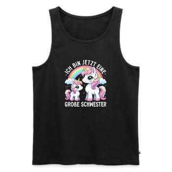 Big Sister Unicorn Lover Older Babe - Men's Premium Organic Tank Top - black - Front - Michal (187cm)