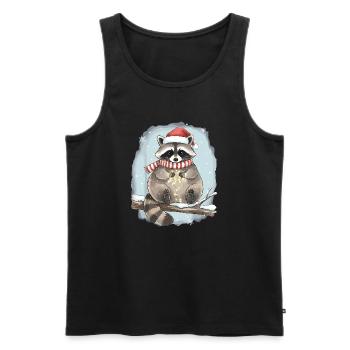 Matching Family Waschbär Weihnachten Lustig  - Männer Premium Bio Tank Top - Schwarz - Vorne - AI Model Male 178 light (178cm)