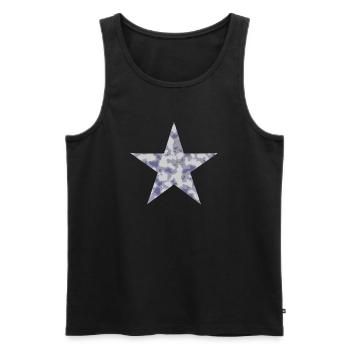 Star Camouflage - Men's Premium Organic Tank Top - black - Front - AI Model Male 178 light (178cm)