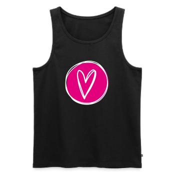 Heart - Men's Premium Organic Tank Top - black - Front - Michal (187cm)