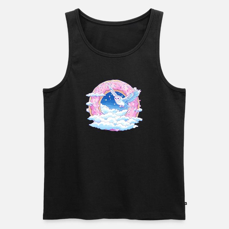 DonutHimmel Eulenflug - Männer Premium Bio Tank Top - Schwarz