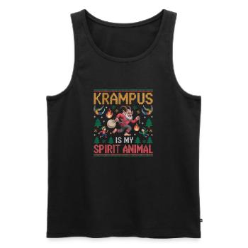 Krampus ist mein Geisttier - Männer Premium Bio Tank Top - Schwarz - Vorne - Michal (187cm)