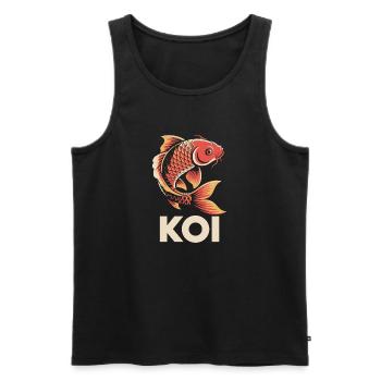 Carpe carpe koi - Débardeur bio Premium Homme - noir - Devant - AI Model Male 178 light (178cm)