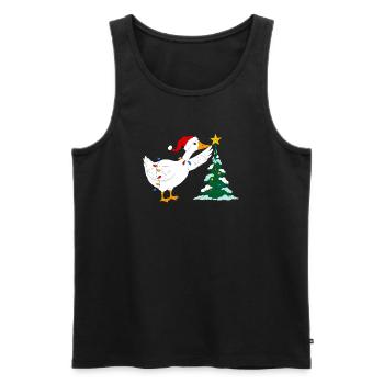 Gans und Weihnachtsbaum - Männer Premium Bio Tank Top - Schwarz - Vorne - AI Model Male 178 light (178cm)