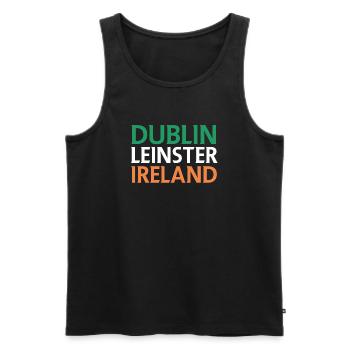 Dublin – Ireland Textdesign - Men's Premium Organic Tank Top - black - Front - Michal (187cm)