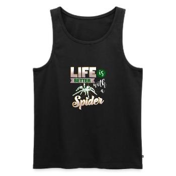 Life is better with a Spider - for spider fans - Men's Premium Organic Tank Top - black - Front - AI Model Male 178 light (178cm)