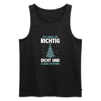 Weihnachtsmann Fichten Weihnachtsbaum Weihnachten - Männer Premium Bio Tank Top - Schwarz - Vorne - AI Model Male 178 light (178cm)